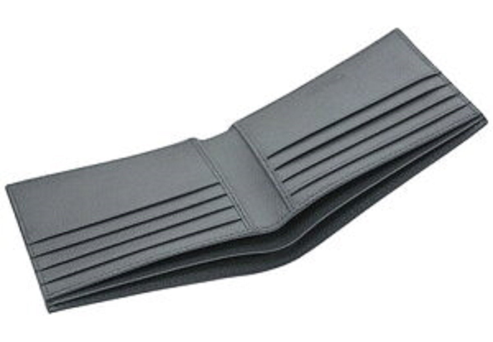 Prada Vitello Micro Grain Gray Leather Triangle Logo Bifold Wallet