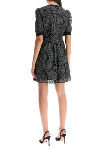 Saloni embroidered tulle mini dress