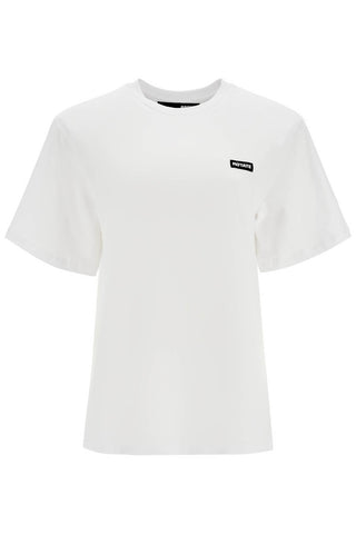 Rotate white organic cotton t-shirt with wide neck