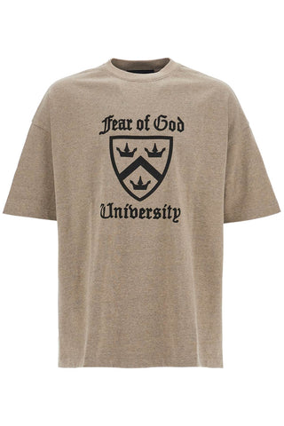 Fear Of God ESSENTIALS heather grey cotton t-shirt with essentials logo