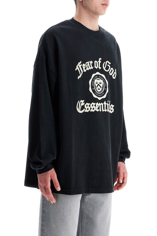 Fear Of God ESSENTIALS black cotton oversized sweater with logo