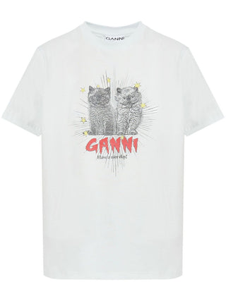 GANNI T-shirts and Polos Clear Blue