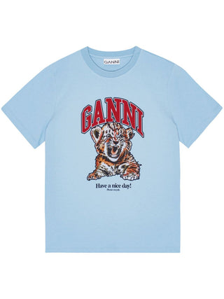 GANNI T-shirts and Polos Clear Blue