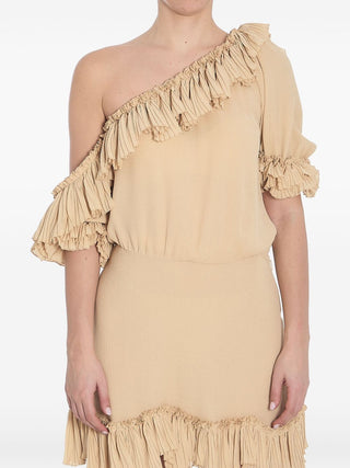 Saint Laurent  Dresses Beige - VAZLUXE.COM