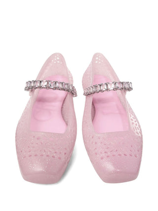 Jimmy Choo The Jelly Ballerina Flats with Crystal Embellishment