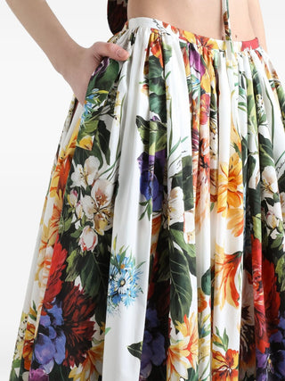 Dolce & Gabbana Flower print cotton midi skirt