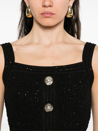 Balmain Black Sleeveless Tops