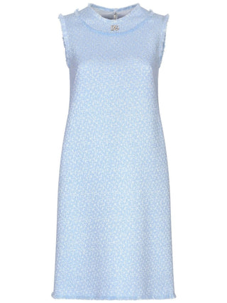 Dolce & Gabbana Sleeveless raschel tweed dress with DG logo