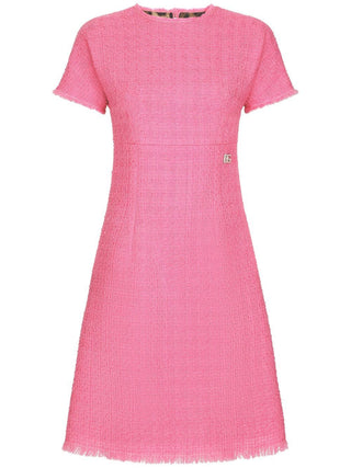 Dolce & Gabbana Rachel tweed calf-length dress with DG logo