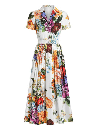 Dolce & Gabbana Poplin dress with flower bouquet print