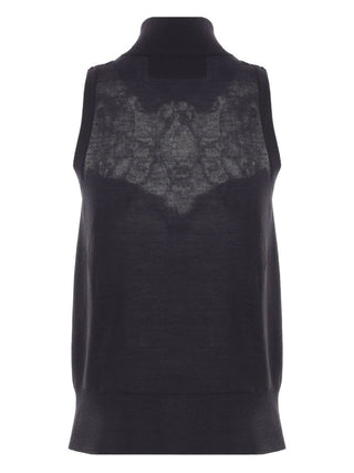 Ermanno Scervino Lace-insert turtleneck top - VAZLUXE.COM