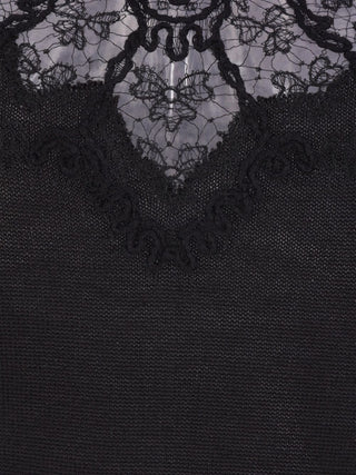 Ermanno Scervino Lace-insert turtleneck top - VAZLUXE.COM