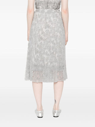 Ermanno Scervino Pleated floral midi skirt - VAZLUXE.COM