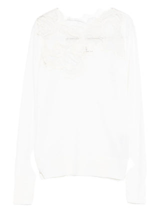 Ermanno Scervino Lace-insert long-sleeve top - VAZLUXE.COM