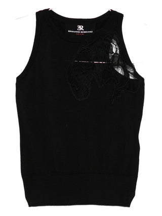 Ermanno Scervino Floral-embroidery sleeveless vest