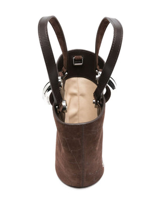 JACQUEMUS  Crocodile-Effect Ring-Detail Tote Bag