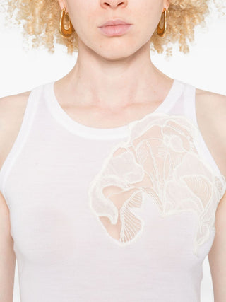 Ermanno Scervino Lace-embellished tank top - VAZLUXE.COM