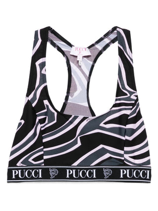 Pucci Racer-neck print bra