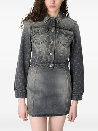 Marine Serre Moon laser denim jacket - VAZLUXE.COM