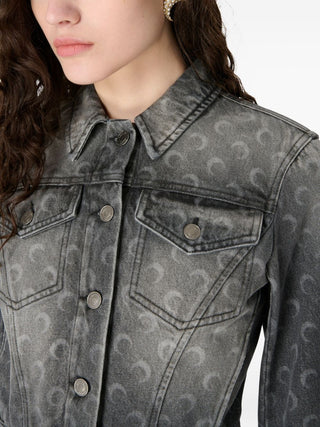 Marine Serre Moon laser denim jacket - VAZLUXE.COM