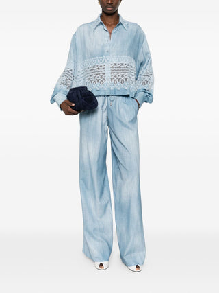 Ermanno Scervino Trousers Clear Blue - VAZLUXE.COM