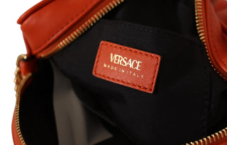 Versace Red Nappa Leather Medusa Round Crossbody Bag