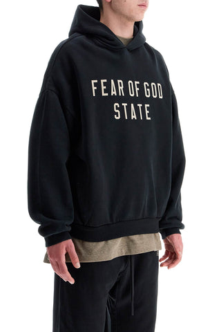 Fear Of God ESSENTIALS heavy fleece black cotton hoodie