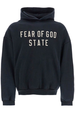 Fear Of God ESSENTIALS heavy fleece black cotton hoodie