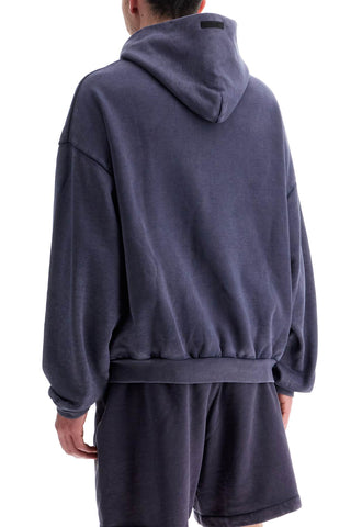 Fear Of God ESSENTIALS navy blue cotton hoodie with minimalist design