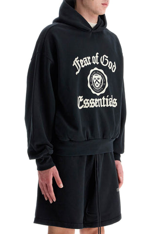 Fear Of God ESSENTIALS black heavy fleece hoodie