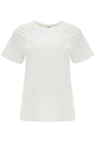 Toteme off-white organic cotton t-shirt with curved seams