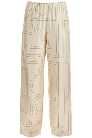 Toteme monogram silk pajama pants