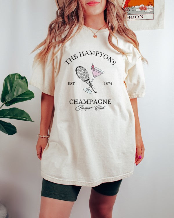 Hamptons Champagne Racquet Club Comfort Color Tee