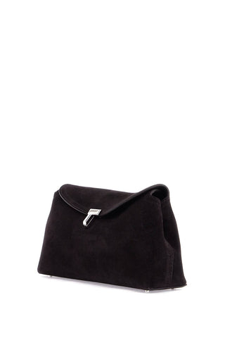 Toteme dark brown calfskin clutch with adjustable shoulder strap