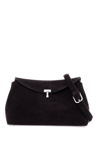 Toteme dark brown calfskin clutch with adjustable shoulder strap