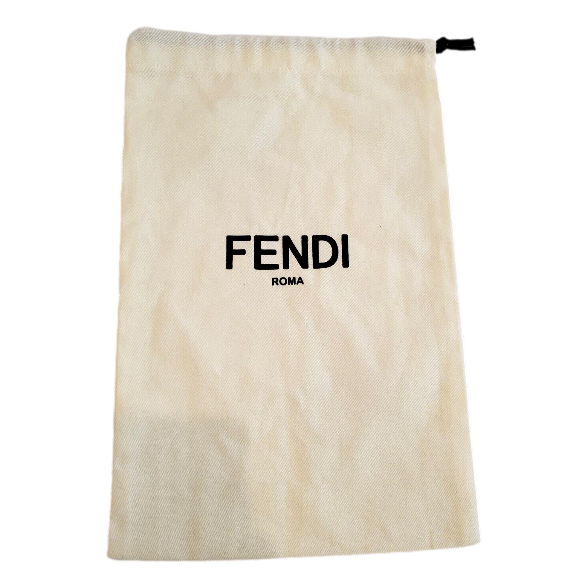 Fendi FF Print Nero and Bianco Knitted Wool Scarf