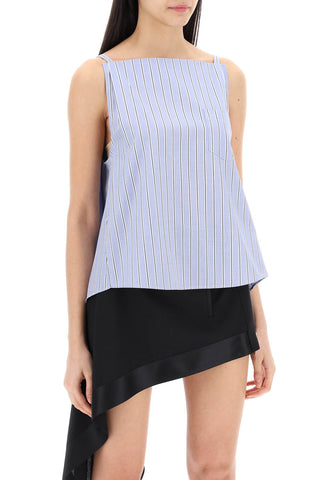 Sacai striped sleeveless top in poplin