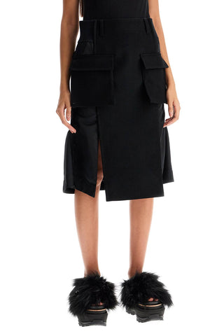 Sacai 'hybrid nylon and wool skirt'