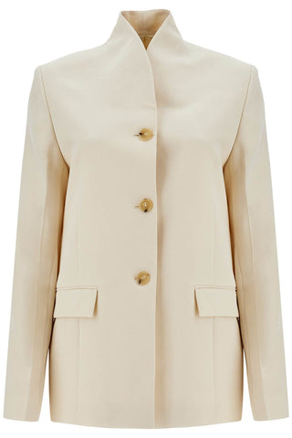 Toteme beige viscose blazer with high collar