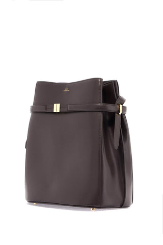 Toteme dark brown calfskin bucket bag with decorative belt