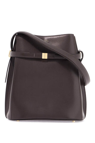 Toteme dark brown calfskin bucket bag with decorative belt