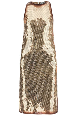 The Attico Sleeveless Mini Dress in Gold Sequin