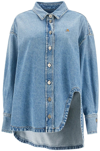 The Attico asymmetric denim overshirt with