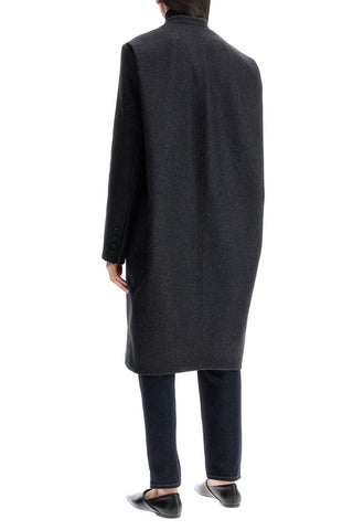 Toteme charcoal melange shawl collar coat