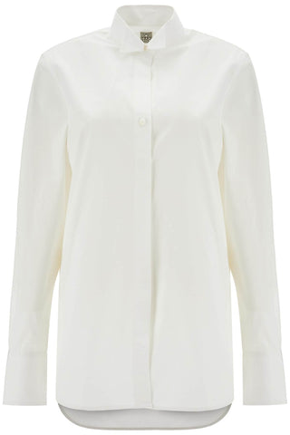 Toteme white asymmetrical organic cotton tuxedo shirt