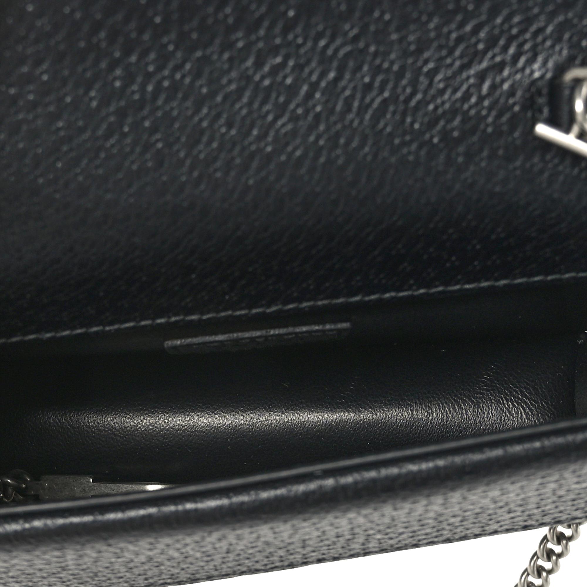 Gucci Dionysus Black GG Denim Super Mini Crossbody Clutch Bag