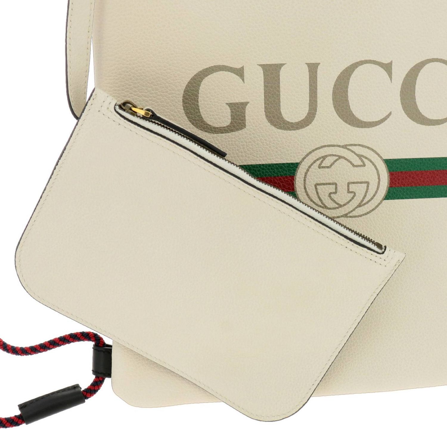 Gucci Zaino White Cripto Logo Drawstring Backpack 523586