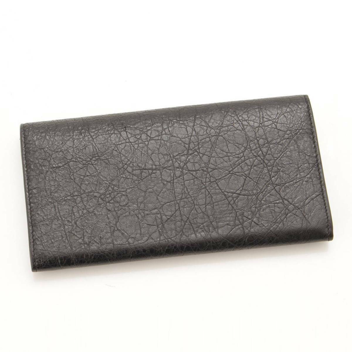 Balenciaga Длинный кожаный кошелек Arena антрацитового серого цвета