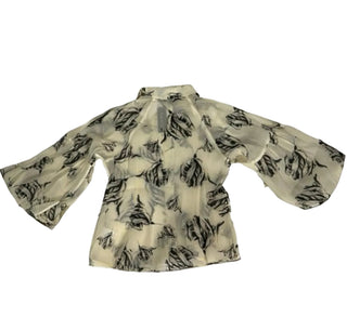 Gracia- Sheer Blouse with long Pointed Collar/S