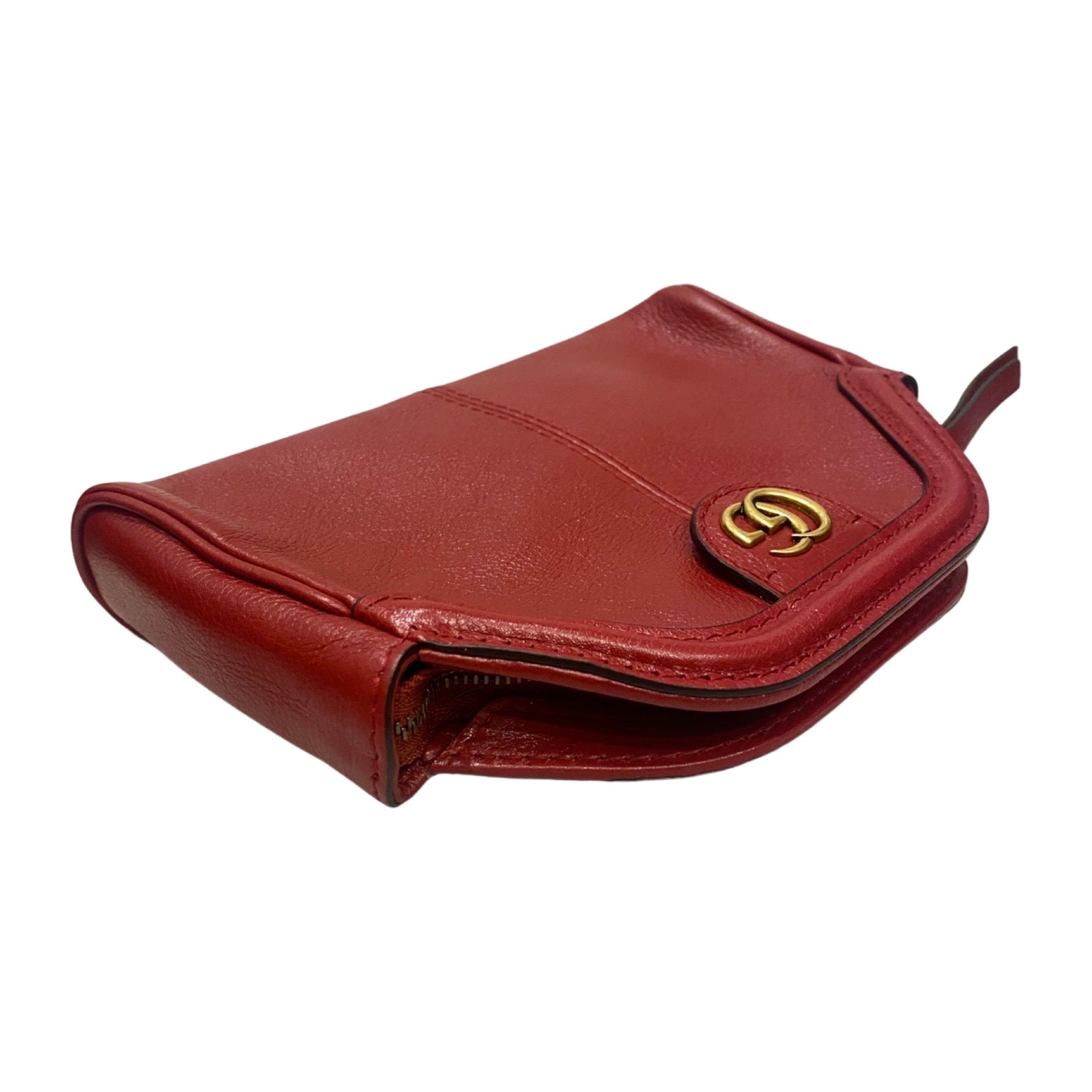 Gucci Rebelle Red Calf Leather Small Pouch Clutch Bag